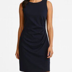 Kenneth Cole Sheath Dress with Side Ruching and Exposed Zipper Detail